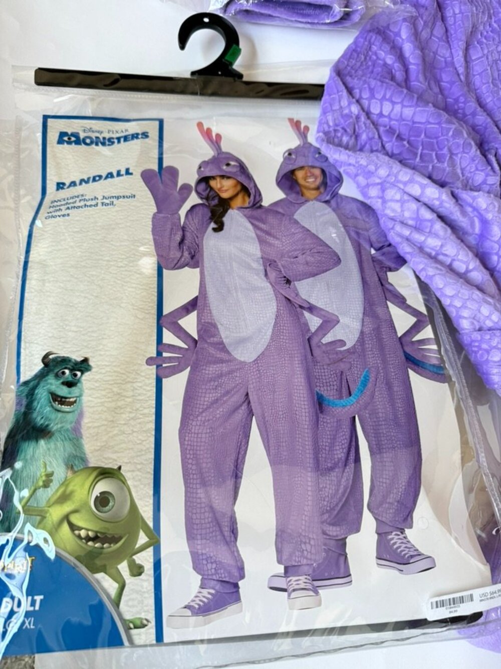 Disney Pixar Randall Adult L/XL Monsters Inc Halloween Costume Purple Spirit - Picture 2 of 12